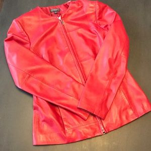 Classifies Entier (Nordstrom) red leather jacket 4